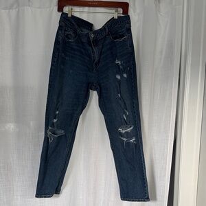Old Navy Mid rise women’s 12 Distressed Blue Jeans boyfriend cut